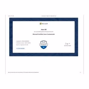 >Azure Fundamentals Certification
