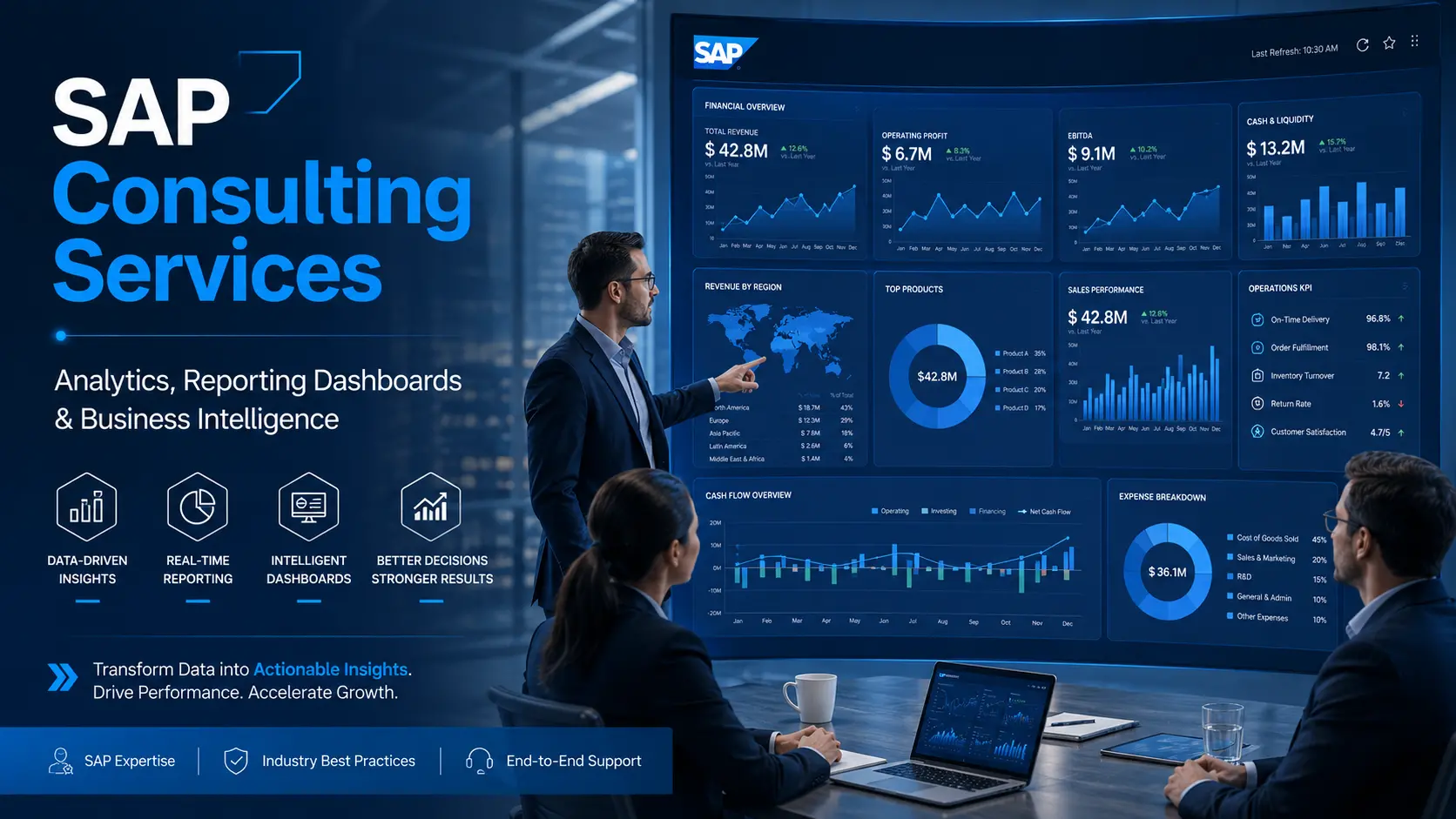 SAP consulting services for analytics reporting dashboards and business intelligence