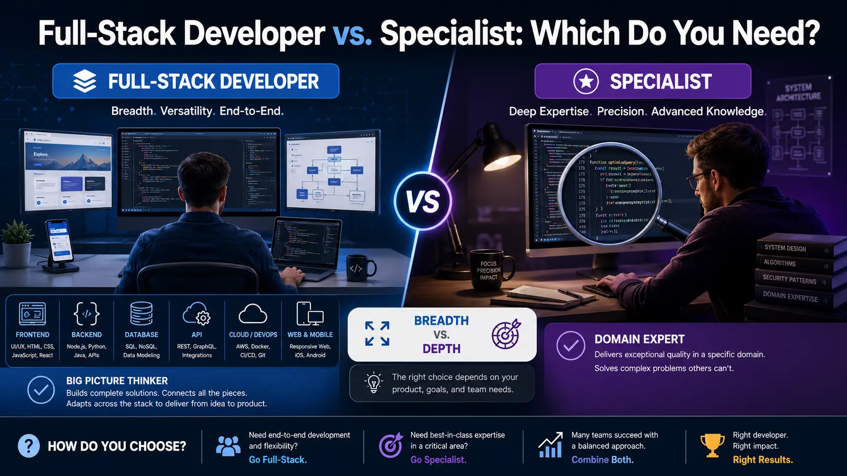 Full-Stack Developer vs. Specialist: Which Do You Need?